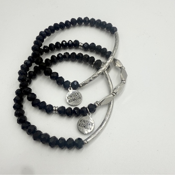 Kinsley Armelle Silver Coal Bracelets 3 Sets - Picture 7 of 7